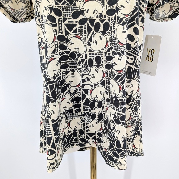 NWT Disney Mickey Mouse Print Tunic Top Lularoe Short Sleeve Women's‎ XS - Picture 7 of 10